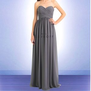 Bill Levkoff  Pewter Wedding Bridesmaid Dress